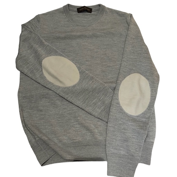 Louis Vuitton Other - ❌SOLD❌ Authentic Louis Vuitton Gray Wool Silk Knit Sweater w/Elbow Patches